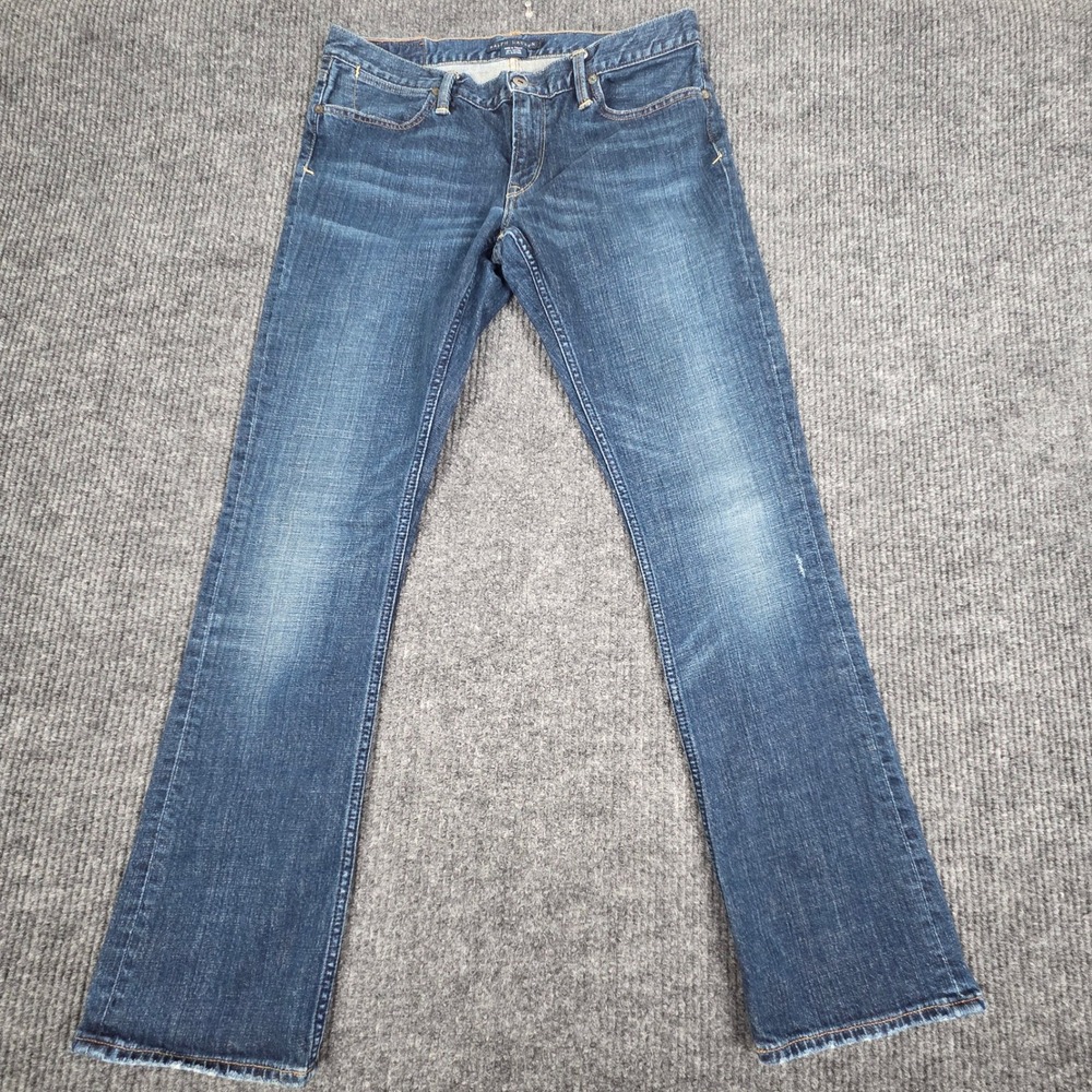 Ralph Lauren Madison Jeans Women's 31x32 Blue Denim Bootcut Flare‎ Distressed